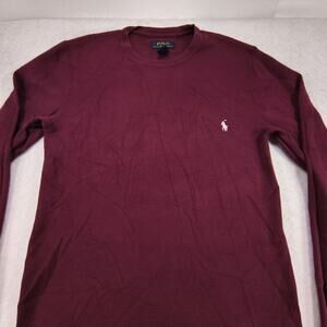 Polo Ralph Lauren Casual Crew Neck Long Sleeve T Shirt Mens Size Small S Maroon